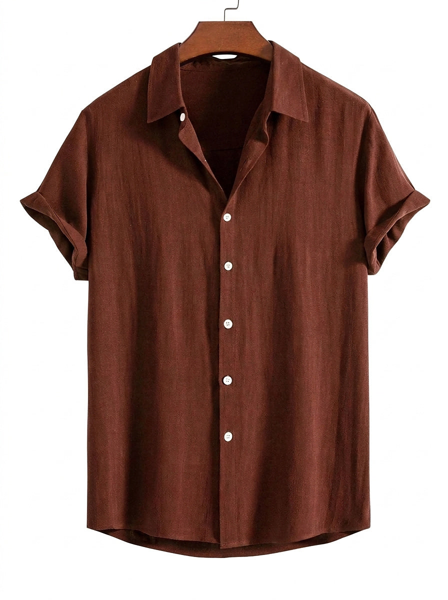 Kortärmad skjorta med knappar för herrar-Shirts for men-Fjallbarn