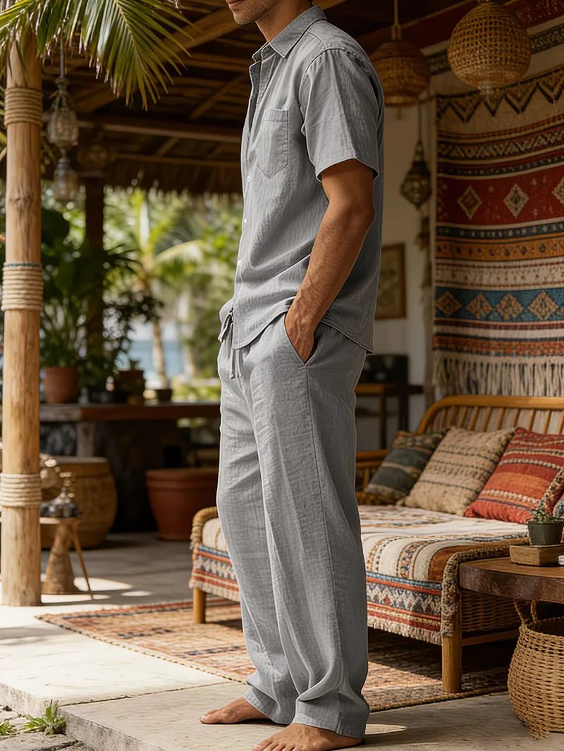 Kortärmad skjorta och vida byxor för herr-Sets for Men-Fjallbarn