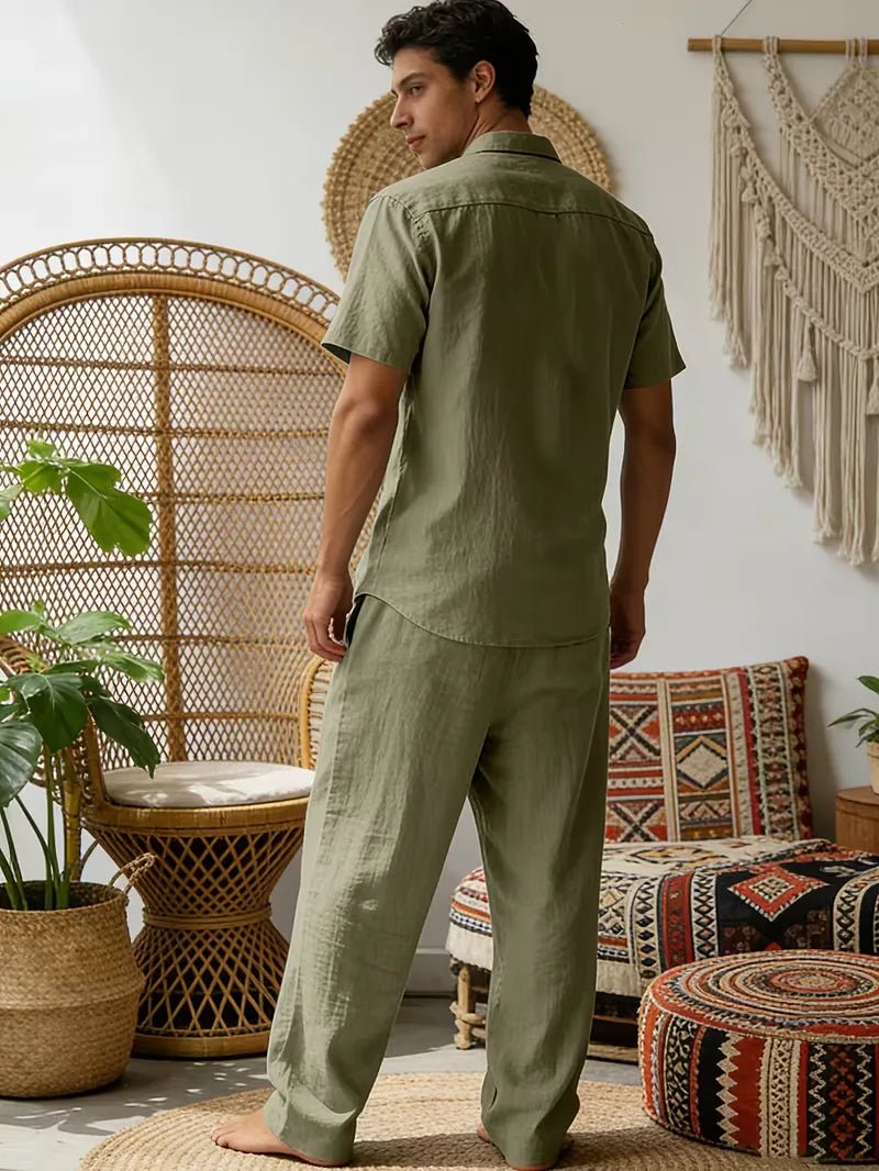 Kortärmad skjorta och vida byxor för herr-Sets for Men-Fjallbarn