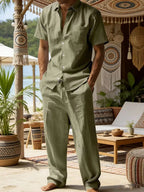 Kortärmad skjorta och vida byxor för herr-Sets for Men-Fjallbarn