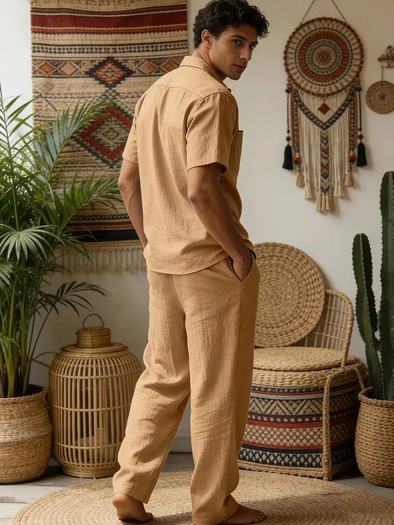 Kortärmad skjorta och vida byxor för herr-Sets for Men-Fjallbarn