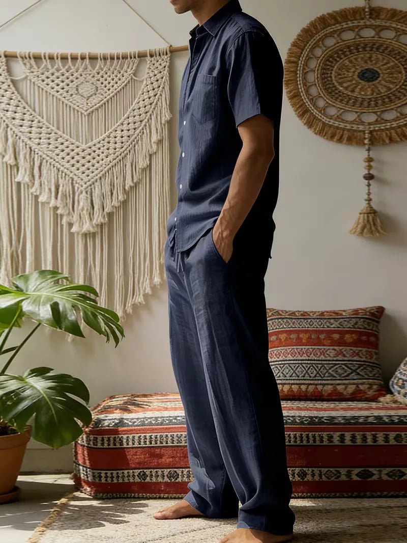 Kortärmad skjorta och vida byxor för herr-Sets for Men-Fjallbarn