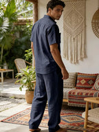 Kortärmad skjorta och vida byxor för herr-Sets for Men-Fjallbarn