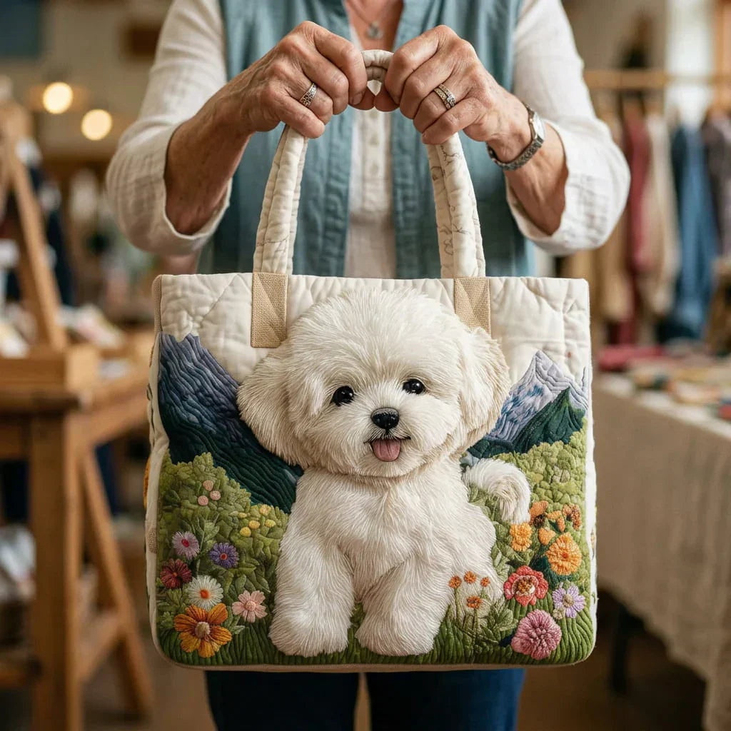 Kviltad tygväska för dam med pianomotiv-Accessories for Women-Fjallbarn