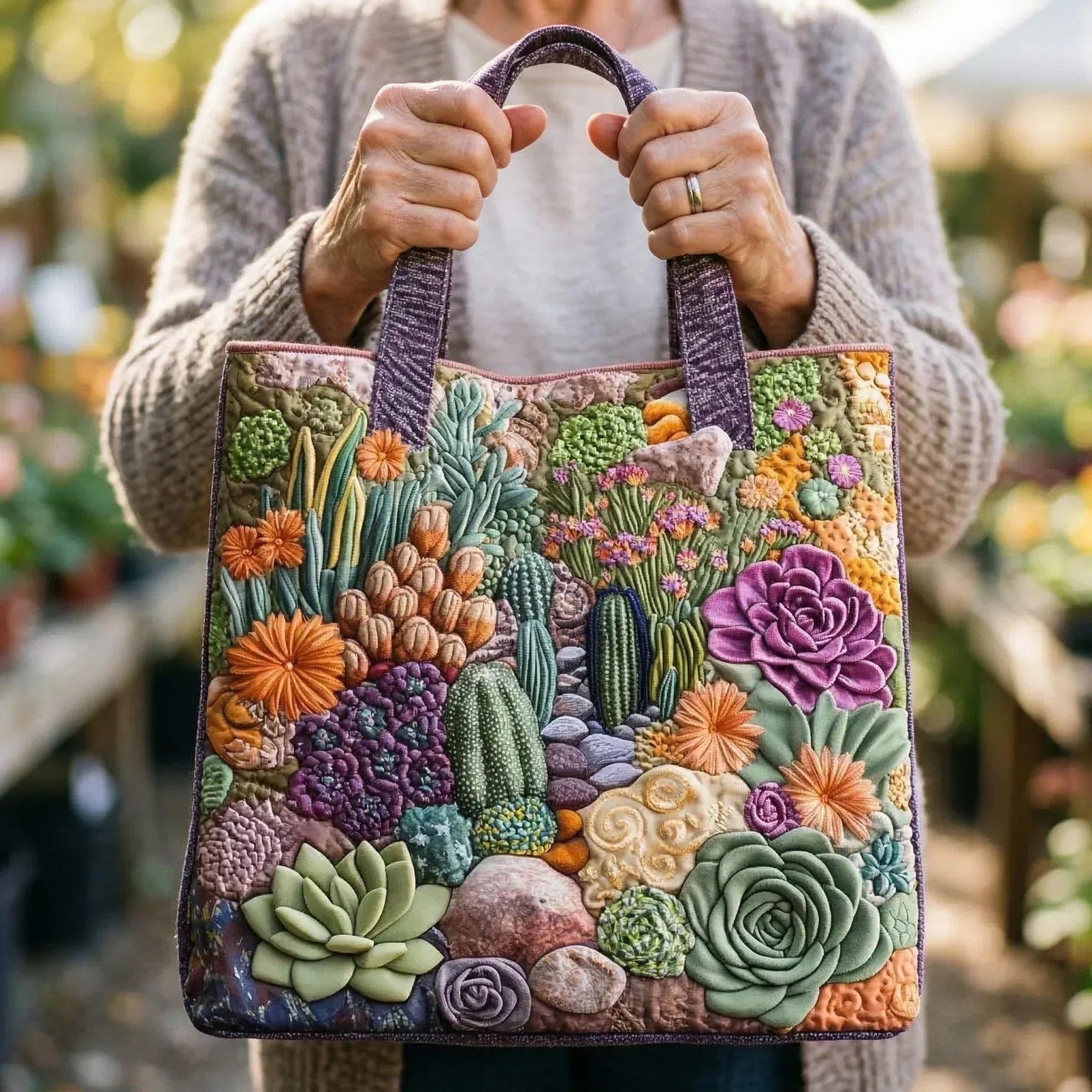Kviltad tygväska för dam med pianomotiv-Accessories for Women-Fjallbarn