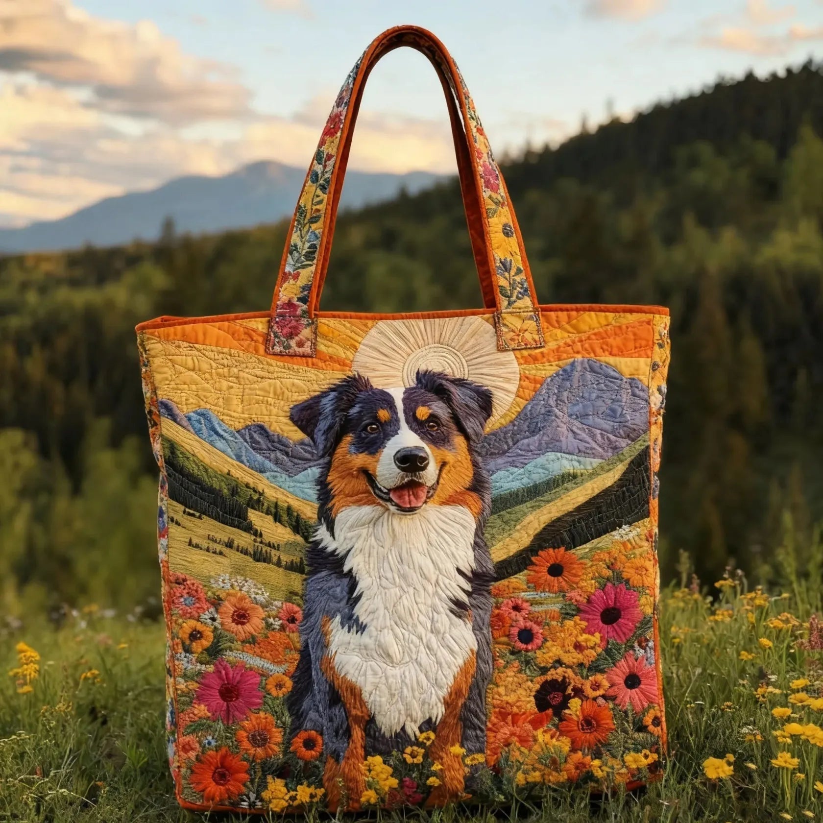 Kviltad tygväska för dam med pianomotiv-Accessories for Women-Fjallbarn