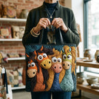 Kviltad tygväska för dam med pianomotiv-Accessories for Women-Fjallbarn