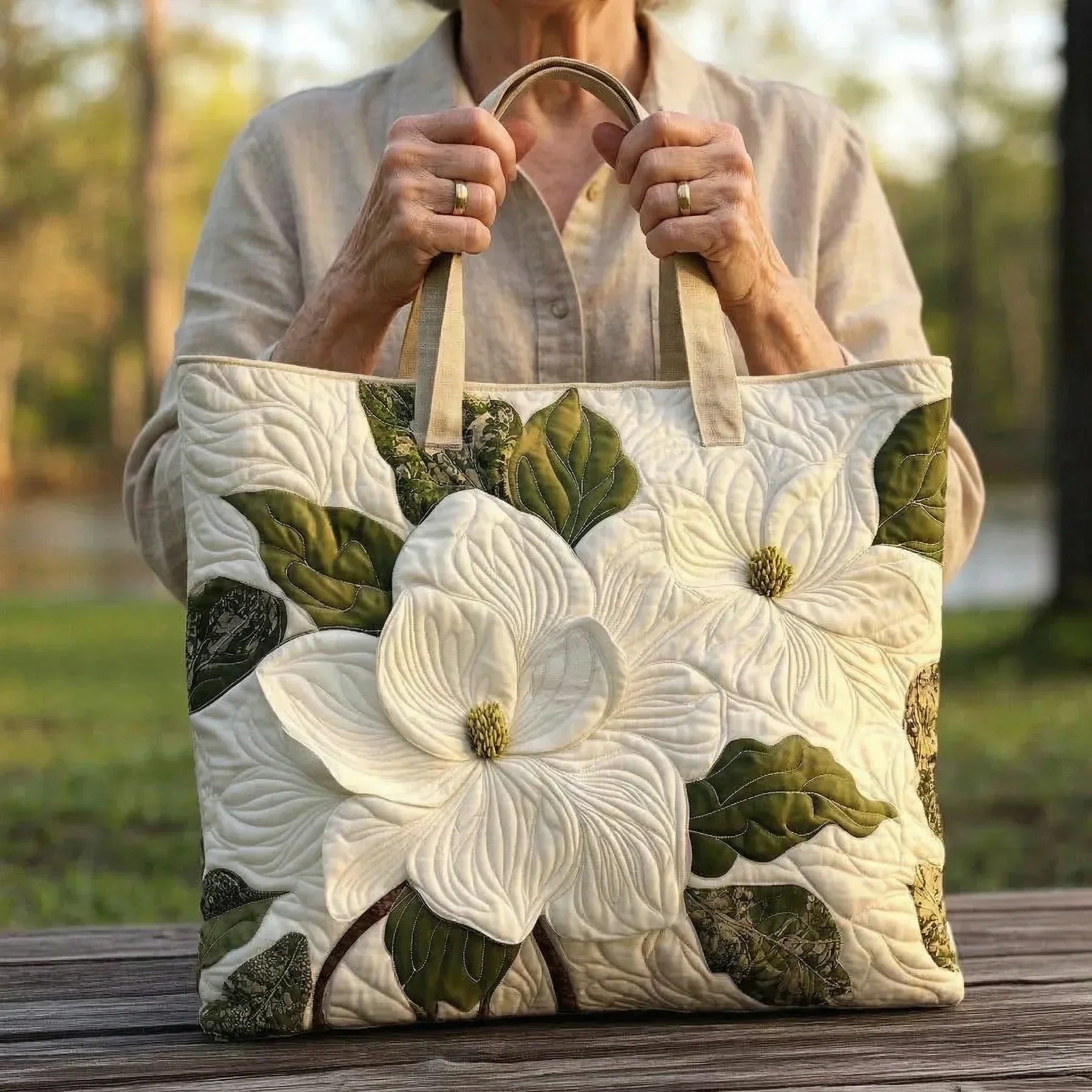 Kviltad tygväska för dam med pianomotiv-Accessories for Women-Fjallbarn