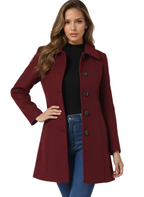 Kvinnor Kappa med Knäppning och Krage-Coat for women-Fjallbarn