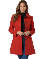 Kvinnor Kappa med Knäppning och Krage-Coat for women-Fjallbarn