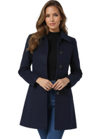 Kvinnor Kappa med Knäppning och Krage-Coat for women-Fjallbarn