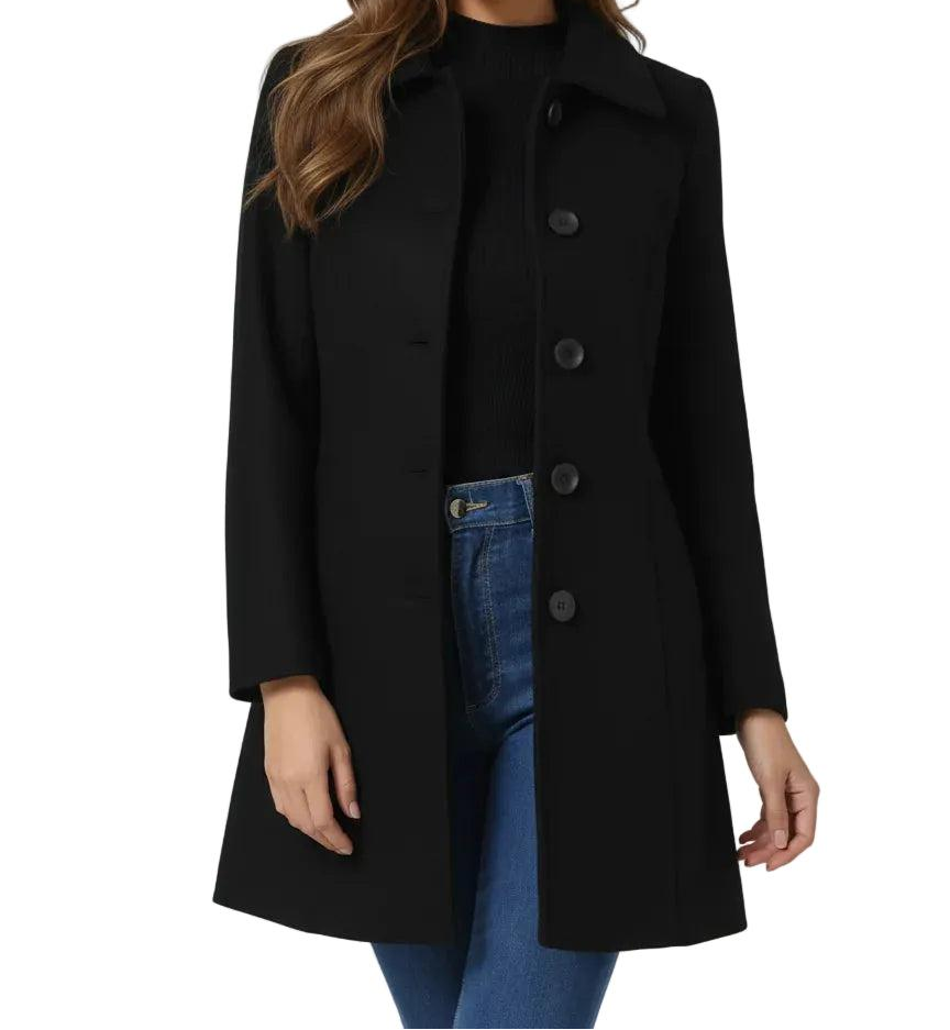 Kvinnor Kappa med Knäppning och Krage-Coat for women-Fjallbarn