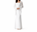 Lång damklänning med fyrkantig halsringning och långa ärmar-Maxi Dress-Fjallbarn