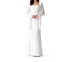 Lång damklänning med fyrkantig halsringning och långa ärmar-Maxi Dress-Fjallbarn