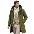Lång huvjacka för män med dragsko och dragkedja fram-Jackets for men-Fjallbarn