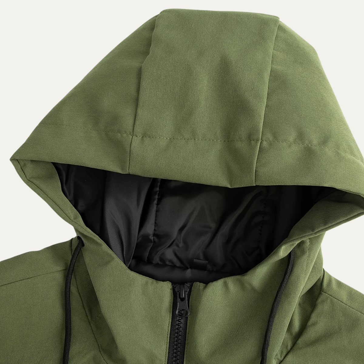 Lång huvjacka för män med dragsko och dragkedja fram-Jackets for men-Fjallbarn