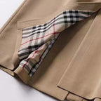 Lång trenchcoat för dam med bälte och rutigt foder-Coats for women-Fjallbarn