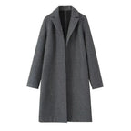 Lång ullblandad kappa för dam-Coats for women-Fjallbarn