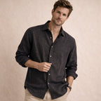 Långärmad linneskjorta för herr-Shirts for men-Fjallbarn
