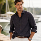 Långärmad linneskjorta för herr-Shirts for men-Fjallbarn