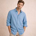 Långärmad linneskjorta för herr-Shirts for men-Fjallbarn