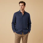 Långärmad linneskjorta för herr-Shirts for men-Fjallbarn
