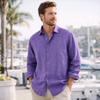 Långärmad linneskjorta för herr-Shirts for men-Fjallbarn