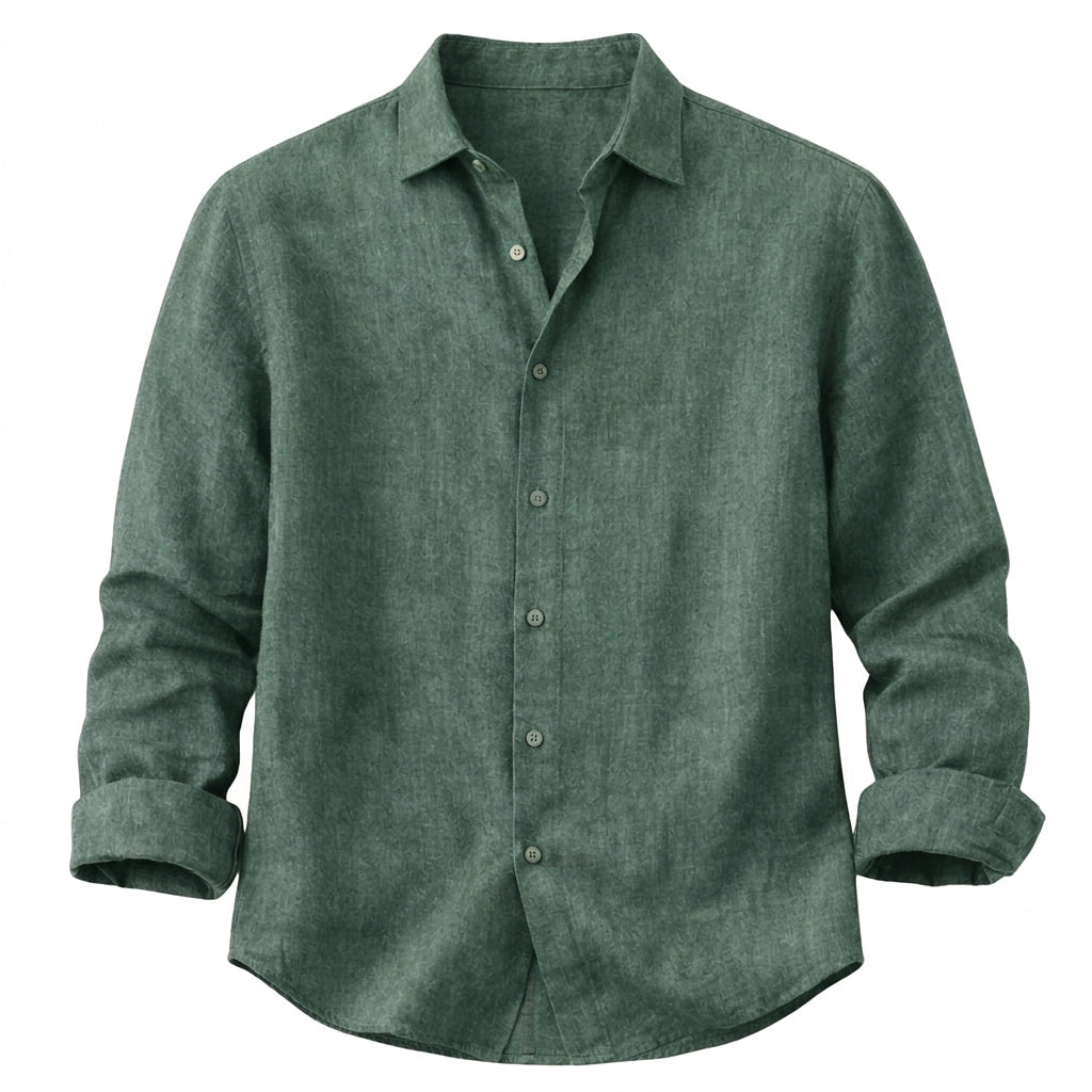 Långärmad linneskjorta för herr-Shirts for men-Fjallbarn