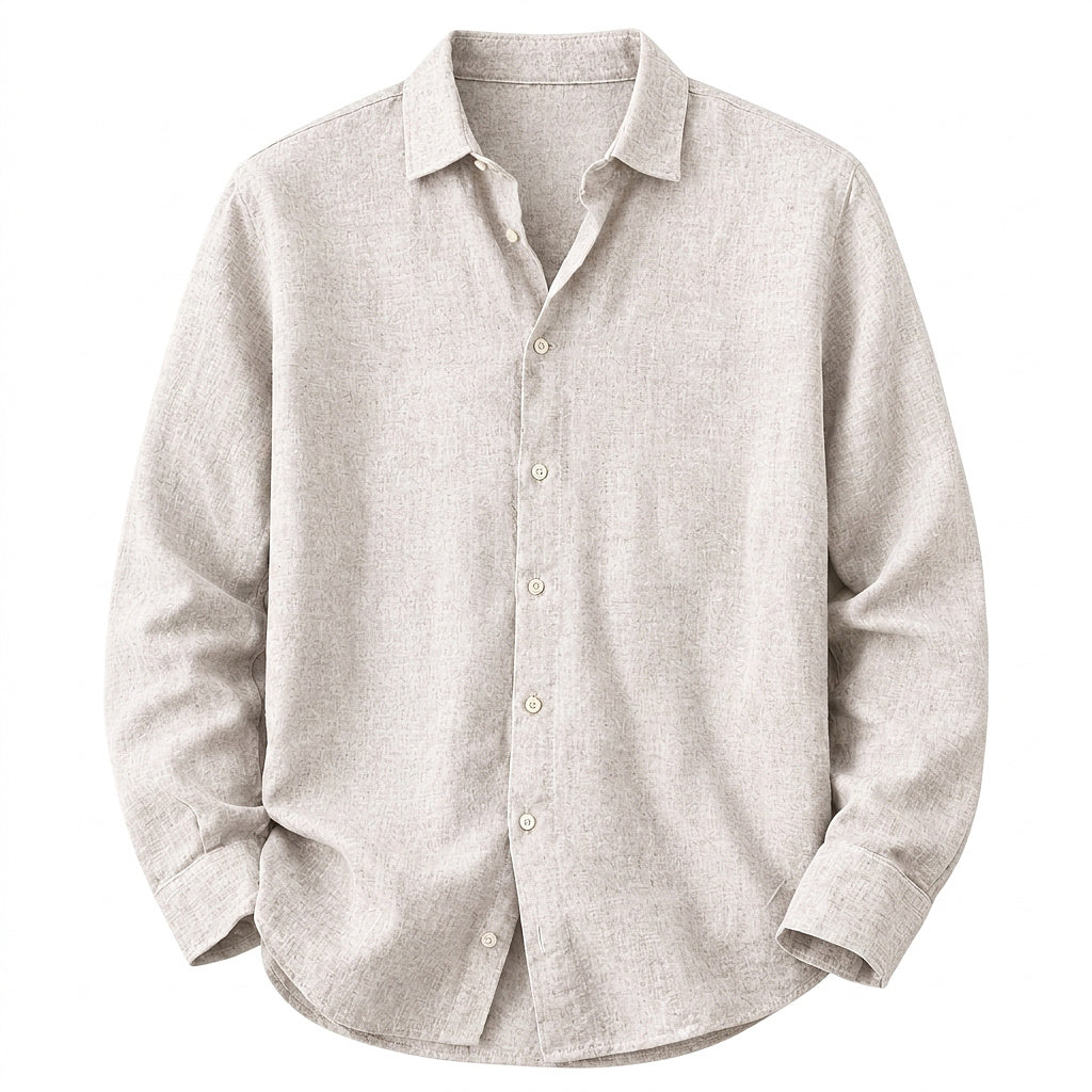 Långärmad linneskjorta för herr-Shirts for men-Fjallbarn