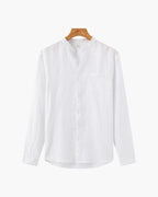 Långärmad linneskjorta för herr med ficka-Shirts for men-Fjallbarn