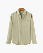 Långärmad linneskjorta för herr med ficka-Shirts for men-Fjallbarn