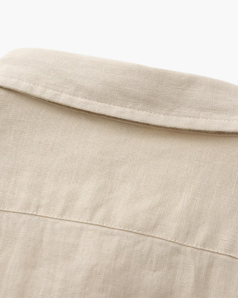 Långärmad linneskjorta för herr med ficka-Shirts for men-Fjallbarn