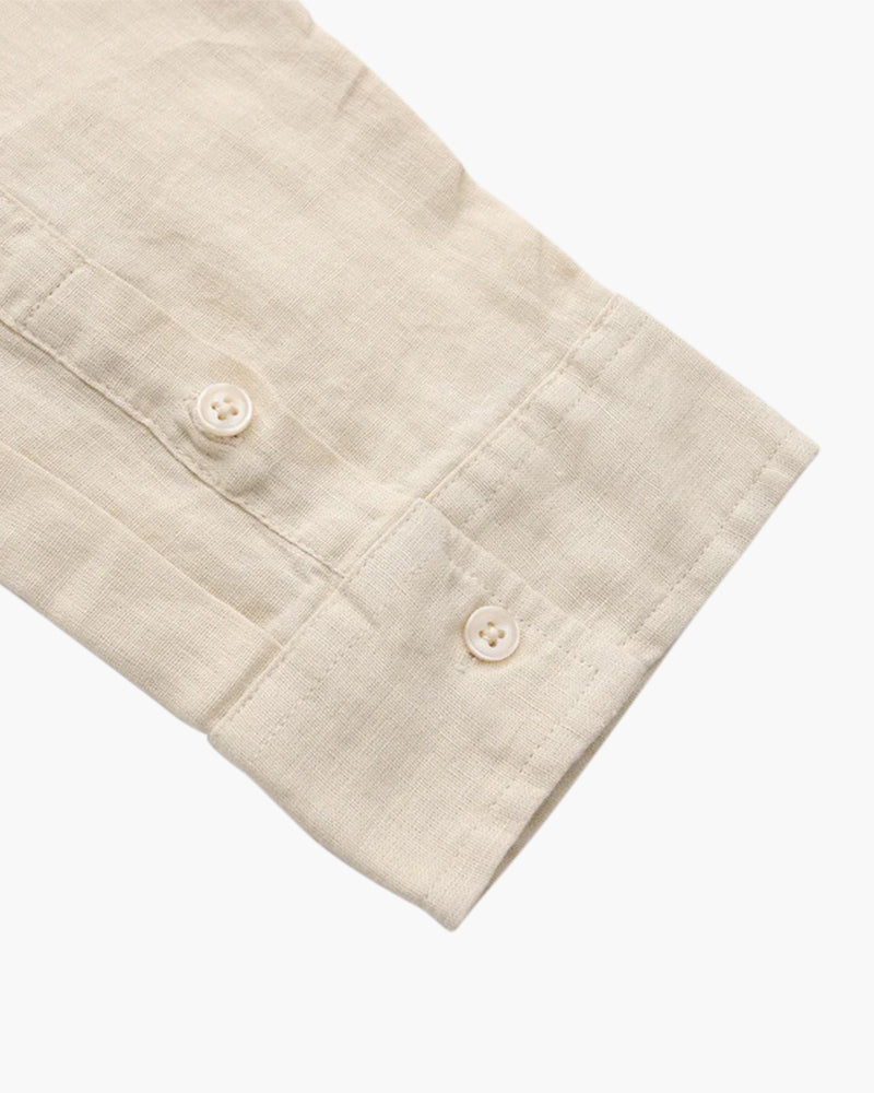 Långärmad linneskjorta för herr med ficka-Shirts for men-Fjallbarn
