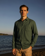 Långärmad linneskjorta för herr med ficka-Shirts for men-Fjallbarn