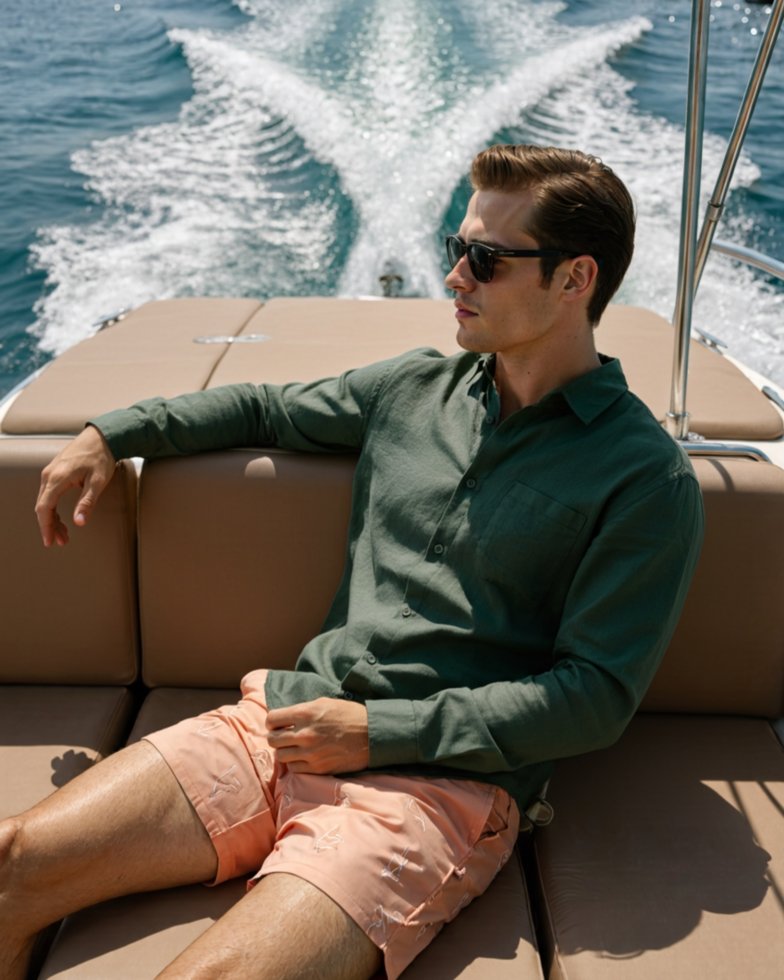 Långärmad linneskjorta för herr med ficka-Shirts for men-Fjallbarn