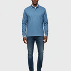 Långärmad pikétröja för herrar med knappslå-Shirts for men-Fjallbarn
