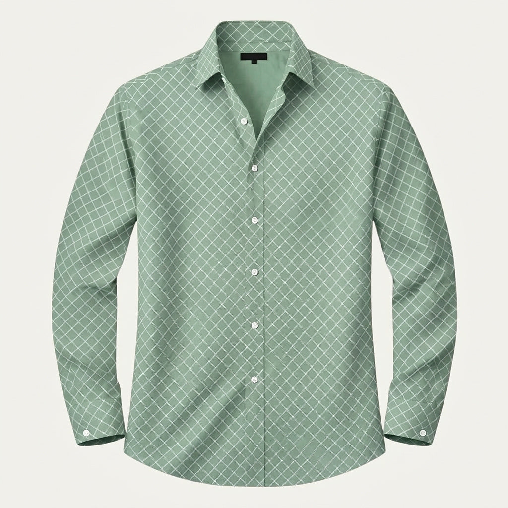 Långärmad skjorta med geometriskt mönster för män-Shirts for men-Fjallbarn
