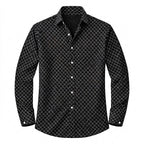 Långärmad skjorta med geometriskt mönster för män-Shirts for men-Fjallbarn