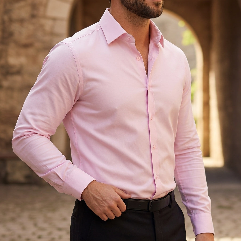 Långärmad skjorta med knappar för herrar-Shirts for men-Fjallbarn
