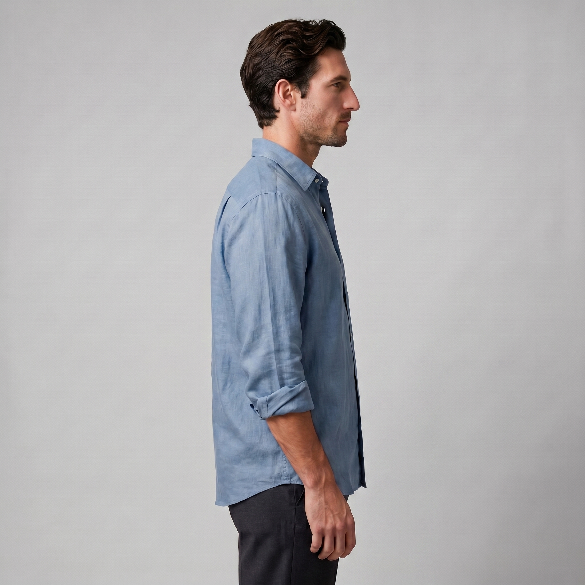 Långärmad skjorta med knappar för herrar-Shirts for men-Fjallbarn