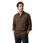 Långärmad skjorta med knappar för herrar-Shirts for men-Fjallbarn