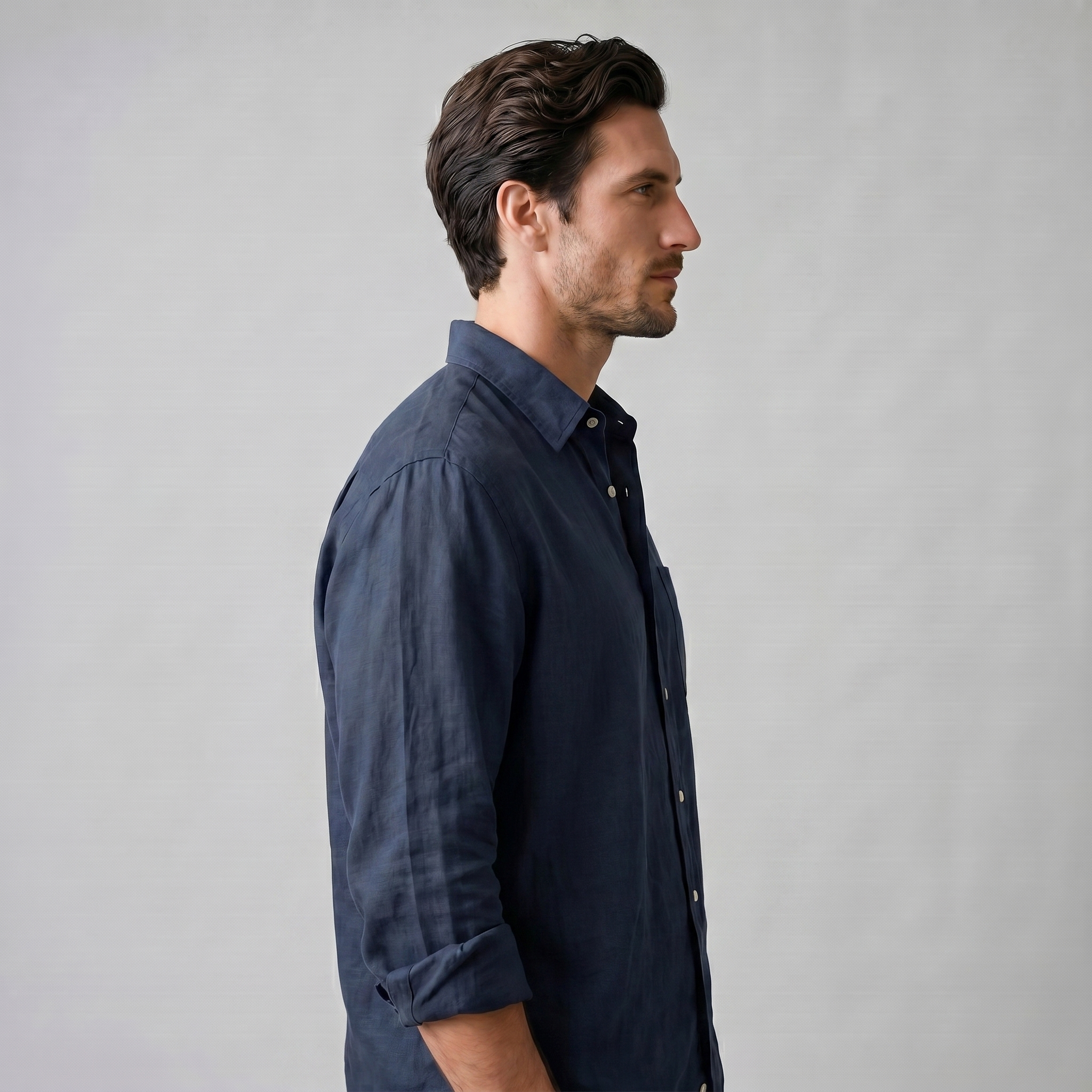 Långärmad skjorta med knappar för herrar-Shirts for men-Fjallbarn
