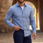 Långärmad skjorta med knappar för herrar-Shirts for men-Fjallbarn