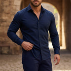 Långärmad skjorta med knappar för herrar-Shirts for men-Fjallbarn