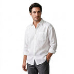 Långärmad skjorta med knappar för herrar-Shirts for men-Fjallbarn