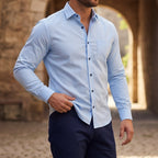 Långärmad skjorta med knappar för herrar-Shirts for men-Fjallbarn