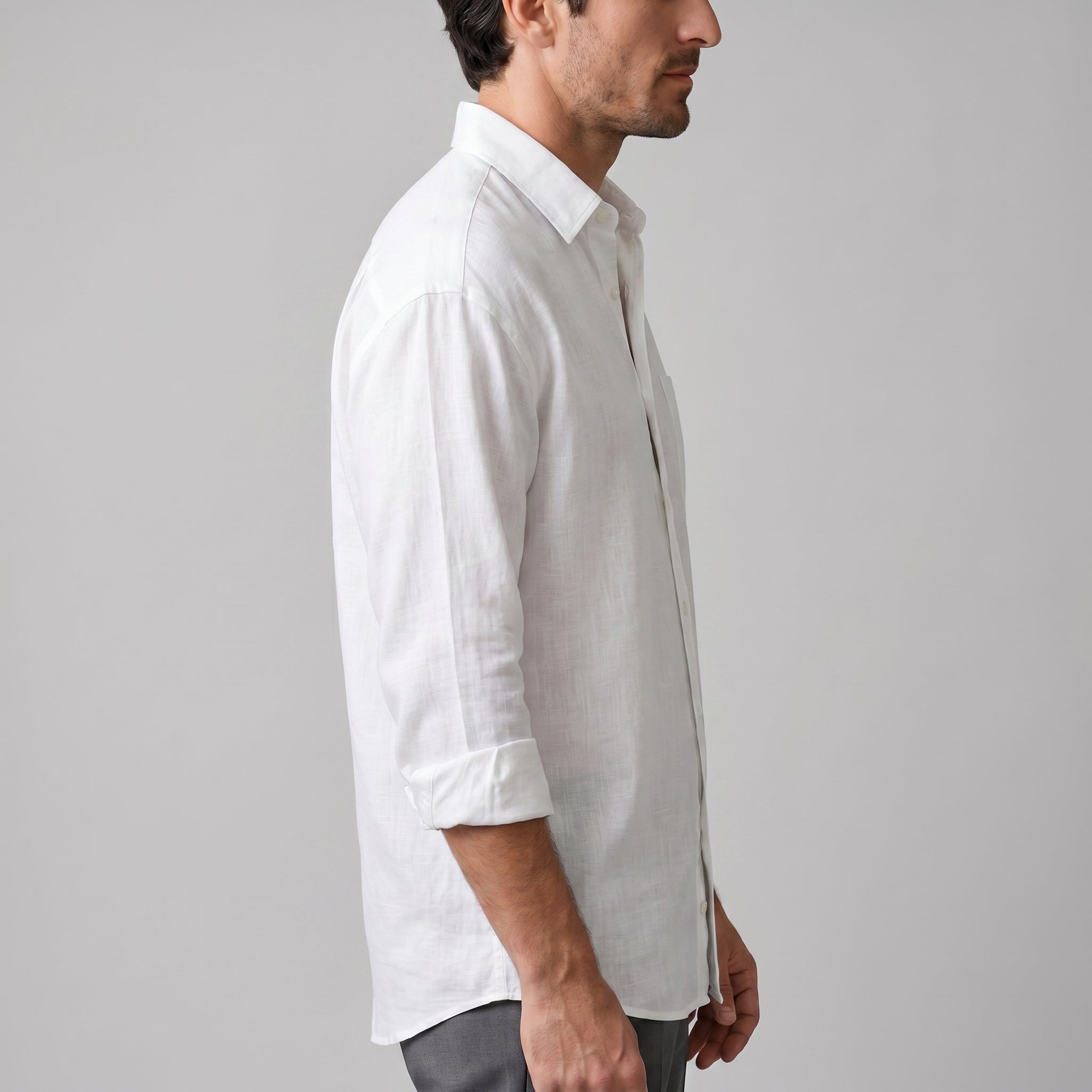 Långärmad skjorta med knappar för herrar-Shirts for men-Fjallbarn
