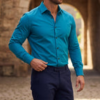 Långärmad skjorta med knappar för herrar-Shirts for men-Fjallbarn