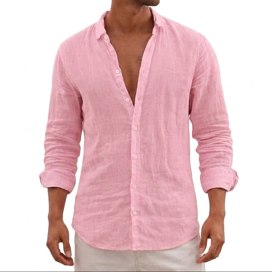 Långärmad skjorta med knappar för herrar-Shirts for men-Fjallbarn