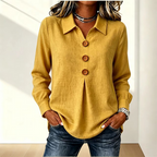 Långärmad skjorta med knappar fram för dam-Shirts for women-Fjallbarn